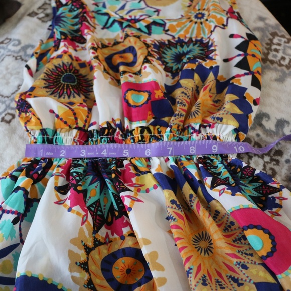 Geometric Floral Summer Dress NWOT - Picture 6 of 8